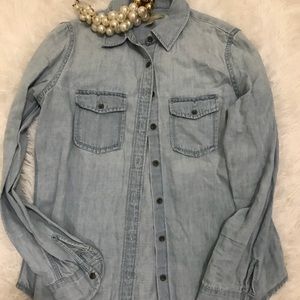 Banana Republic long sleeve denim print